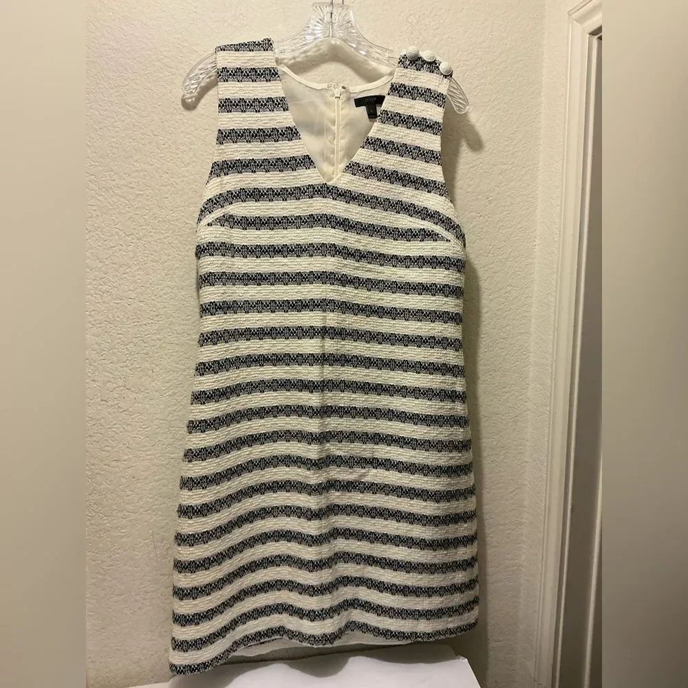 J. Crew Navy and Cream Striped Sleeveless Blouse size 8